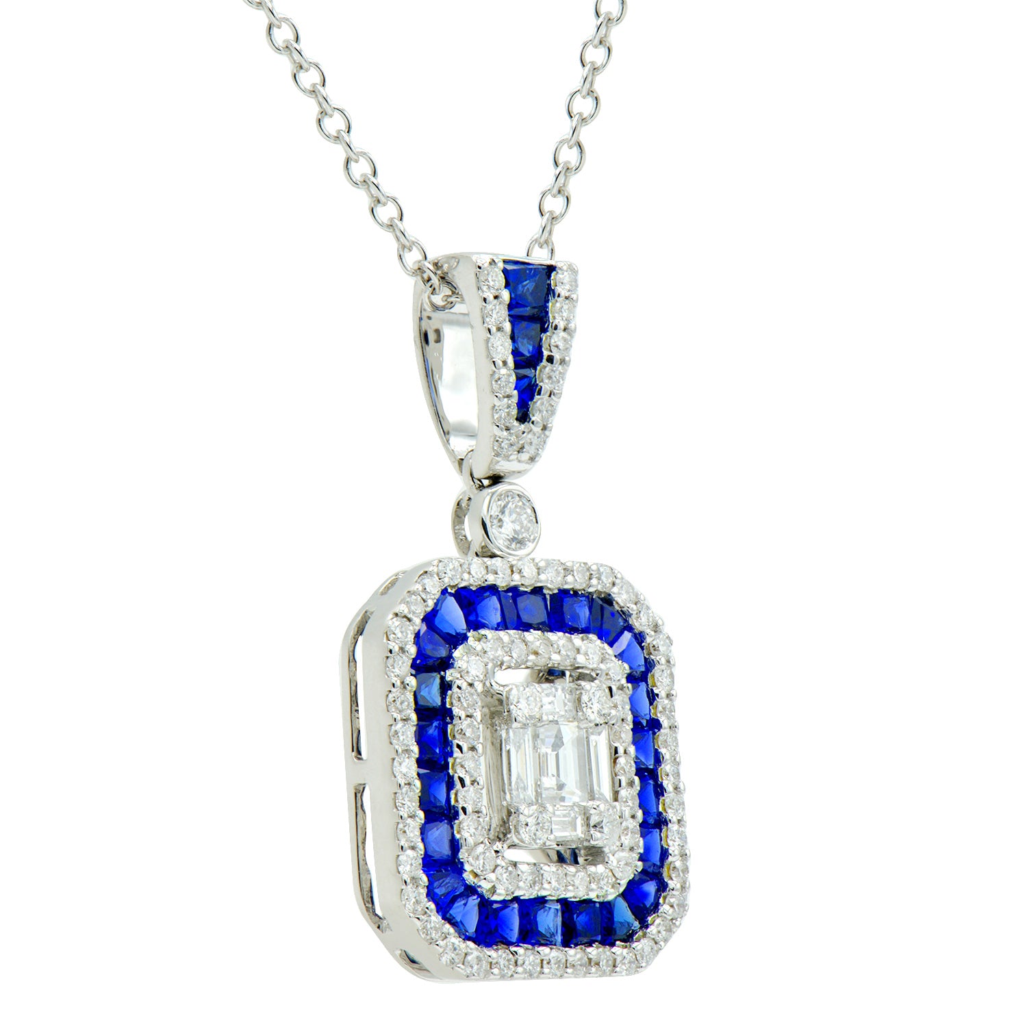 18KW Blue Sapphire Pendant