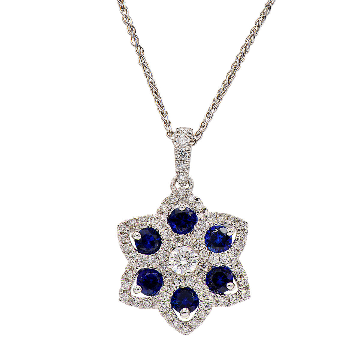 18KW Blue Sapphire Pendant