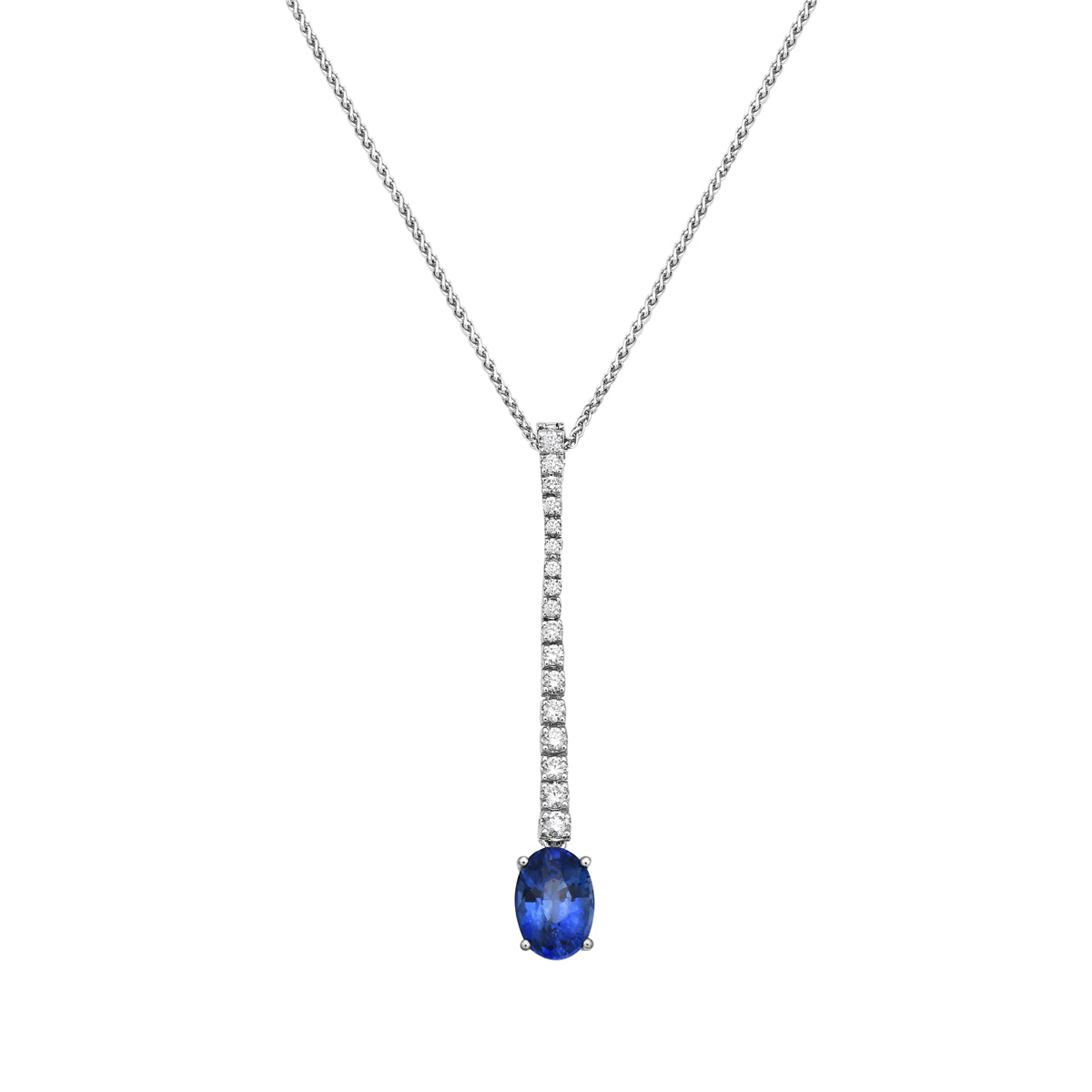 18KW Blue Sapphire Pendant