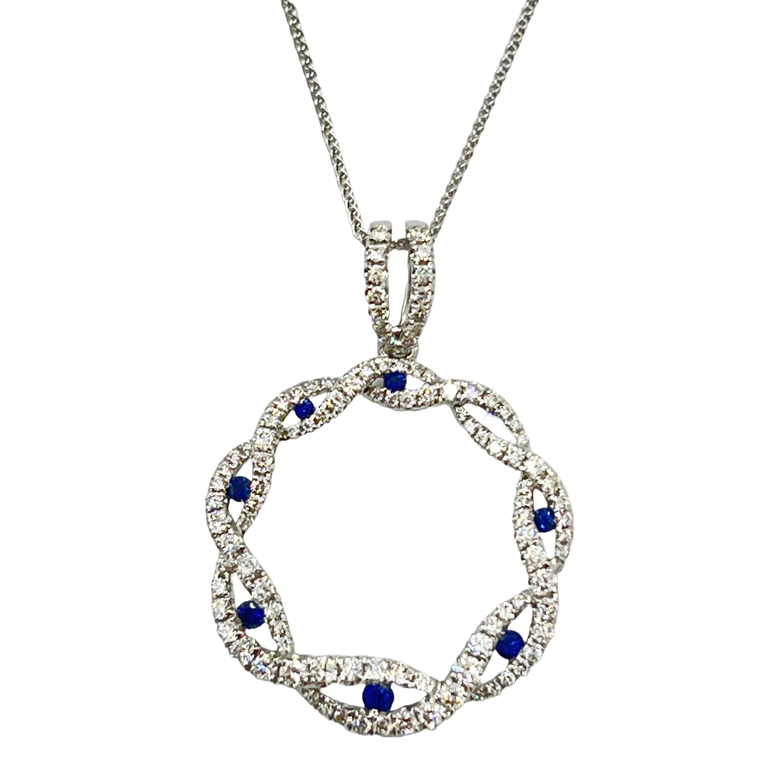 18KW Blue Sapphire Pendant