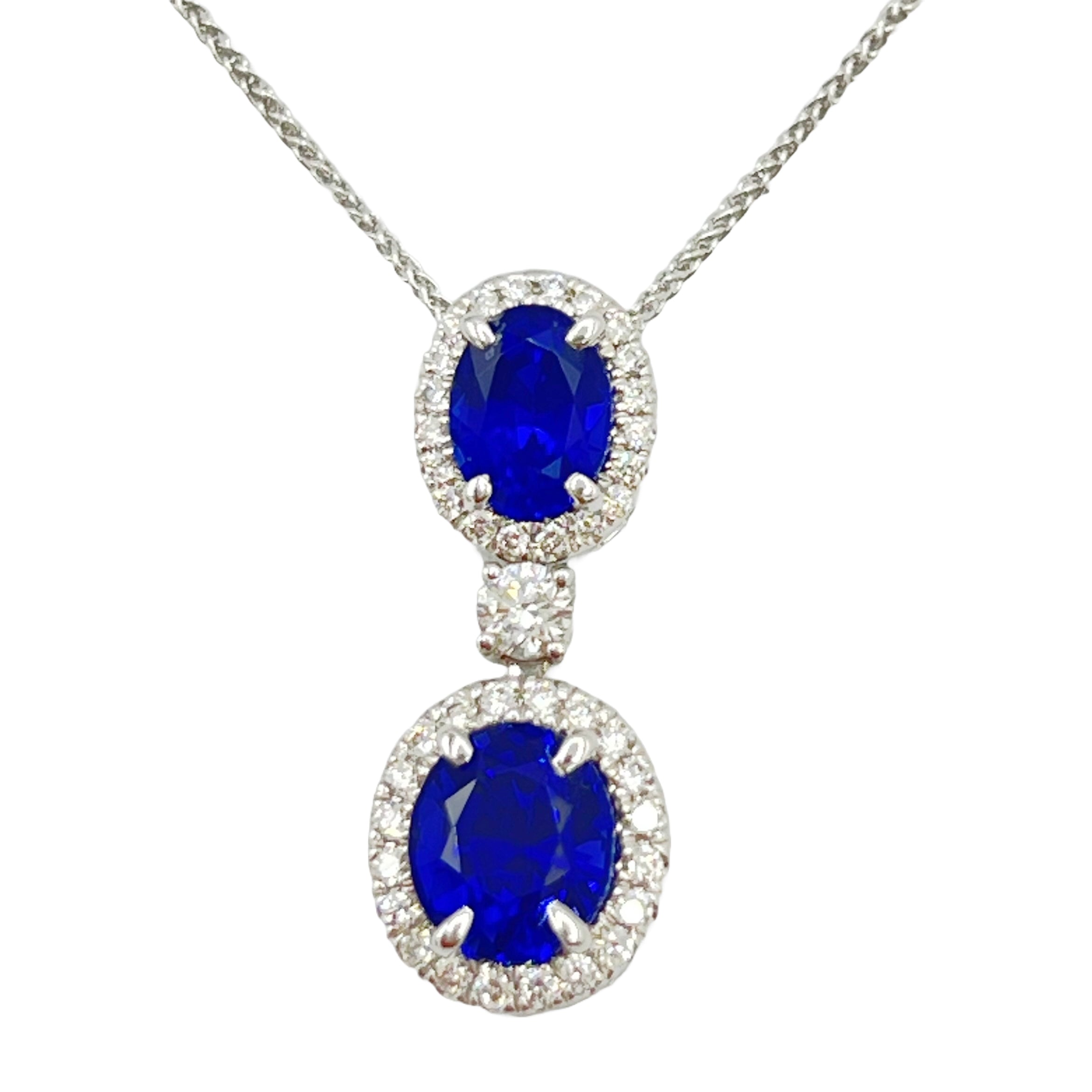 Pendant 18KW/2.2G 2SAPP-2.79CT 1RD-0.08CT 40RD-0.22CT