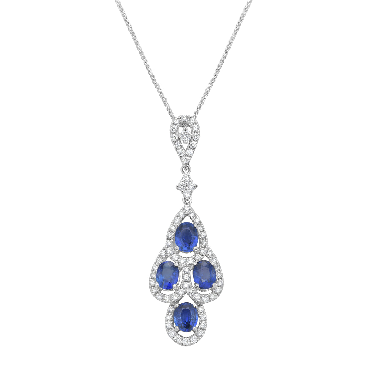 Pendant 18KW/2.4G 4SAPP-1.86CT 1RD-0.03CT 67RD-0.48CT