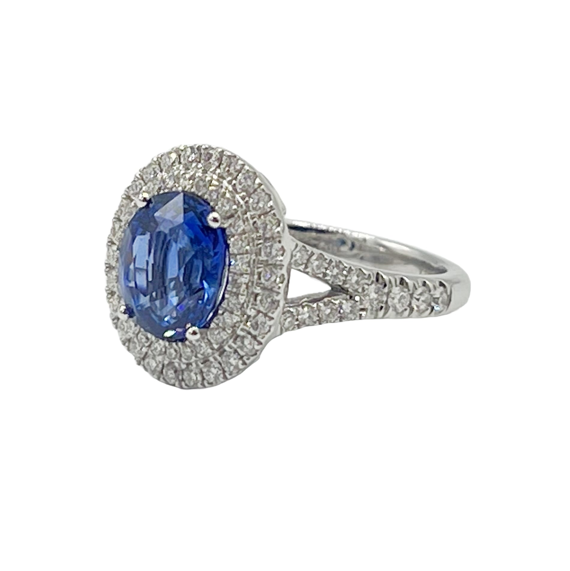 Ring 18KW/5.8G 1SAPP-3.03CT 76RD-0.66CT