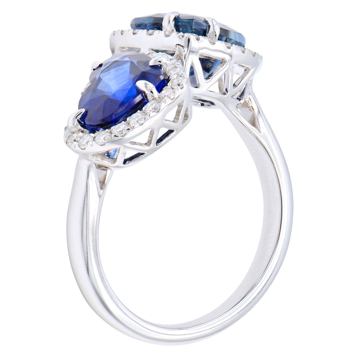 Ring 18KW/4.8G 1SAPP-2.00CT 1SAPP-3.75CT 42RD-0.37CT