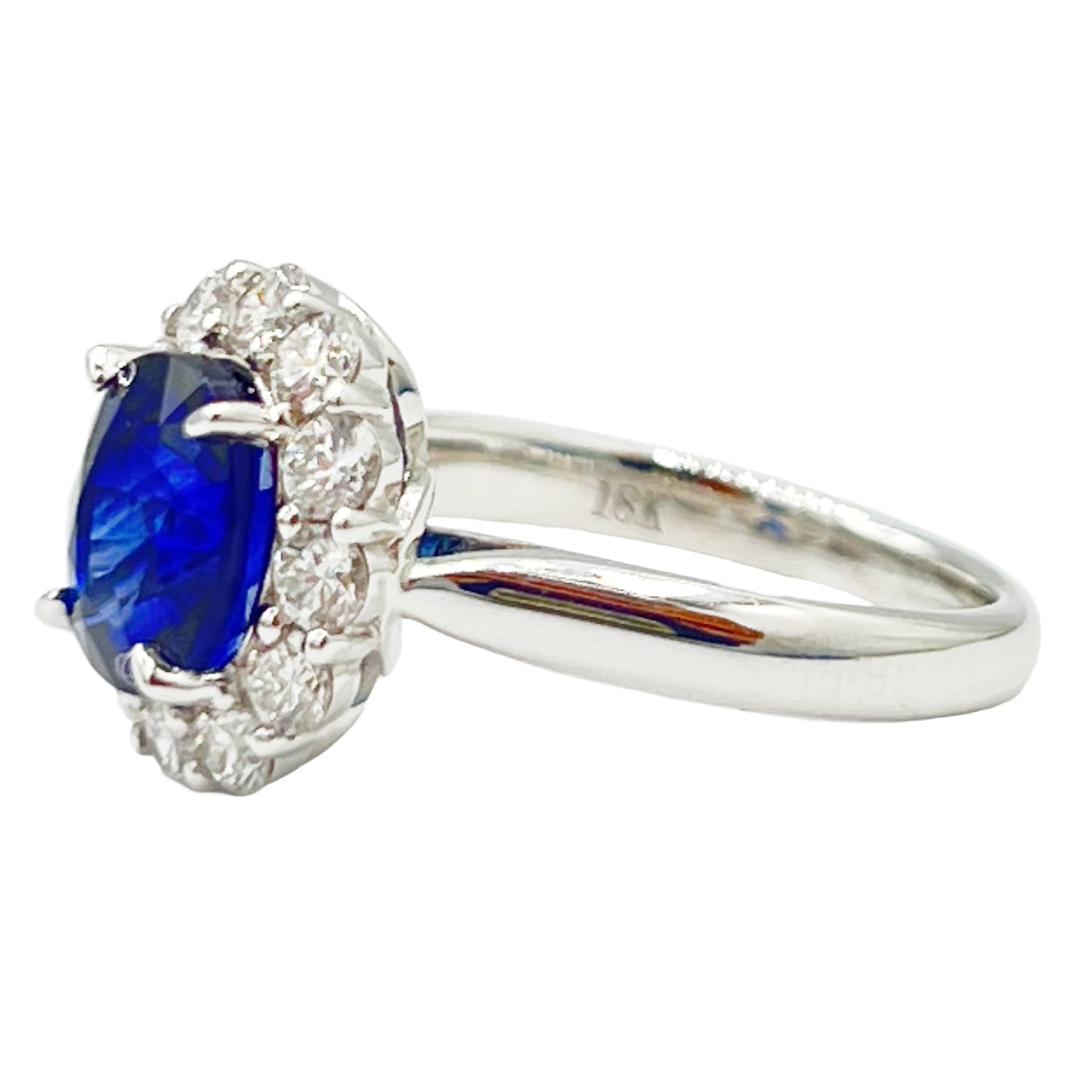 Ring 18KW/4.2G 1SAPP-3.04CT 12RD-0.82CT