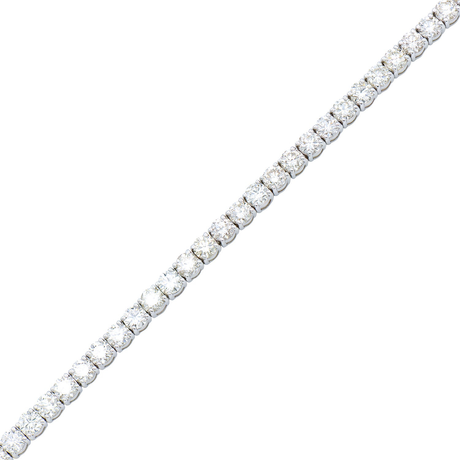 10CT 18K White Gold Emerald Cut Tennis Bracelet